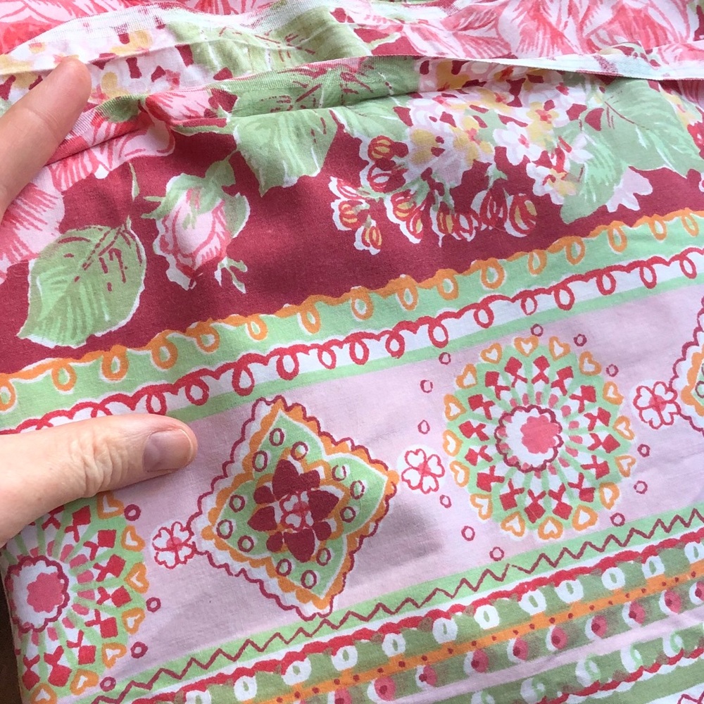 Vintage Full Flat Sheet Pink Floral Mandala Cannon - Picture 6 of 10